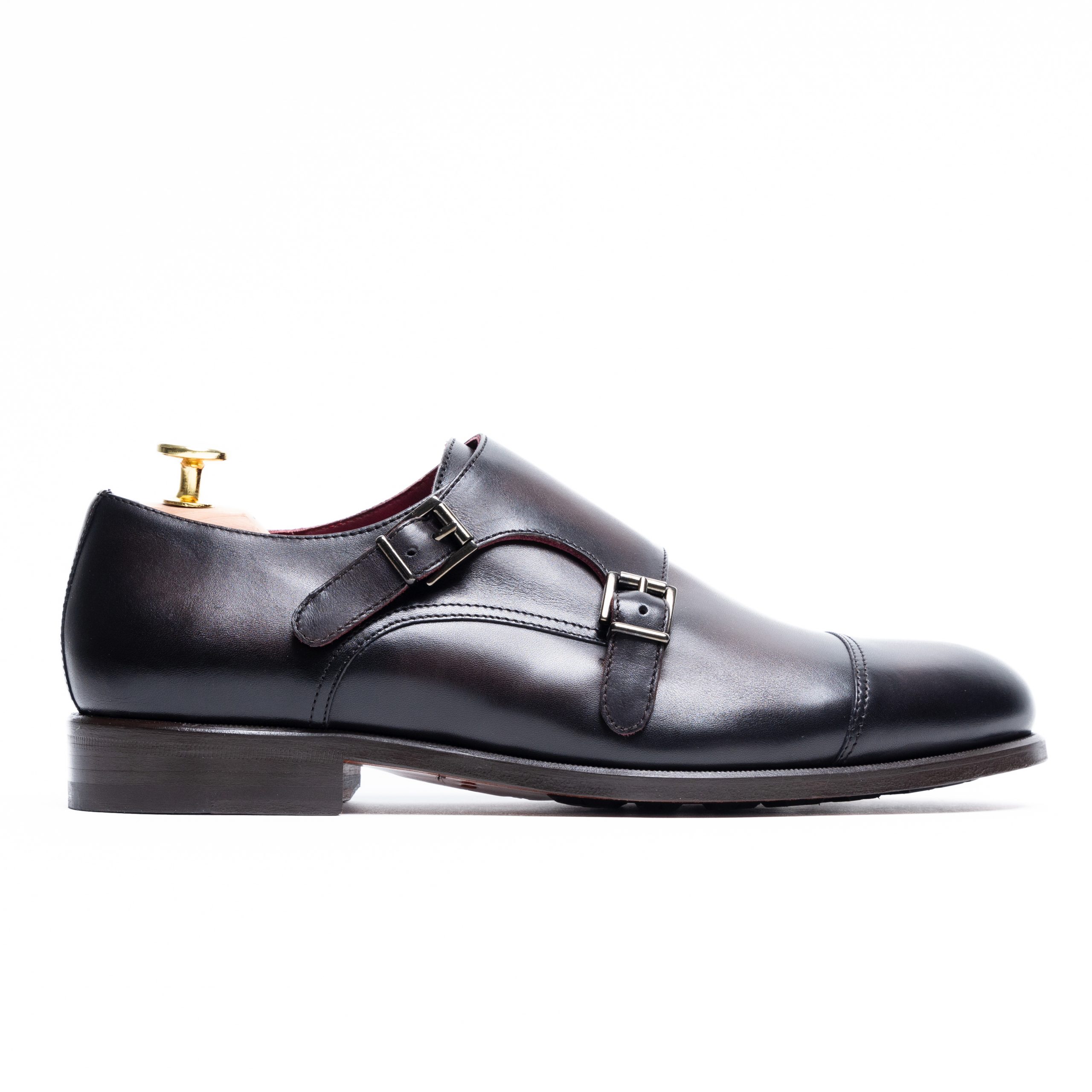 Dökkbrúnir Double Monk Strap